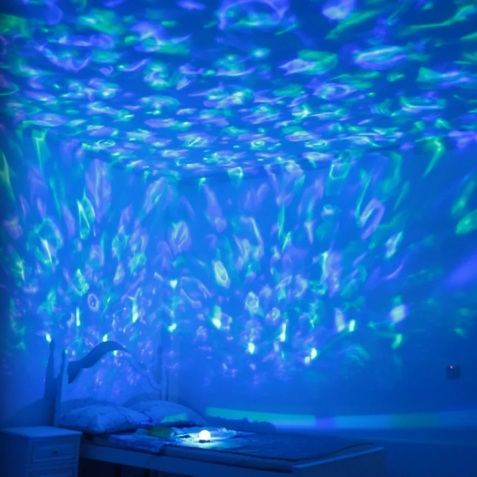 Wave Projector,With 7-Colors Patterns & Remote Control,USb Powered For Bedroom Home Theater, Ceiling, Room Decor