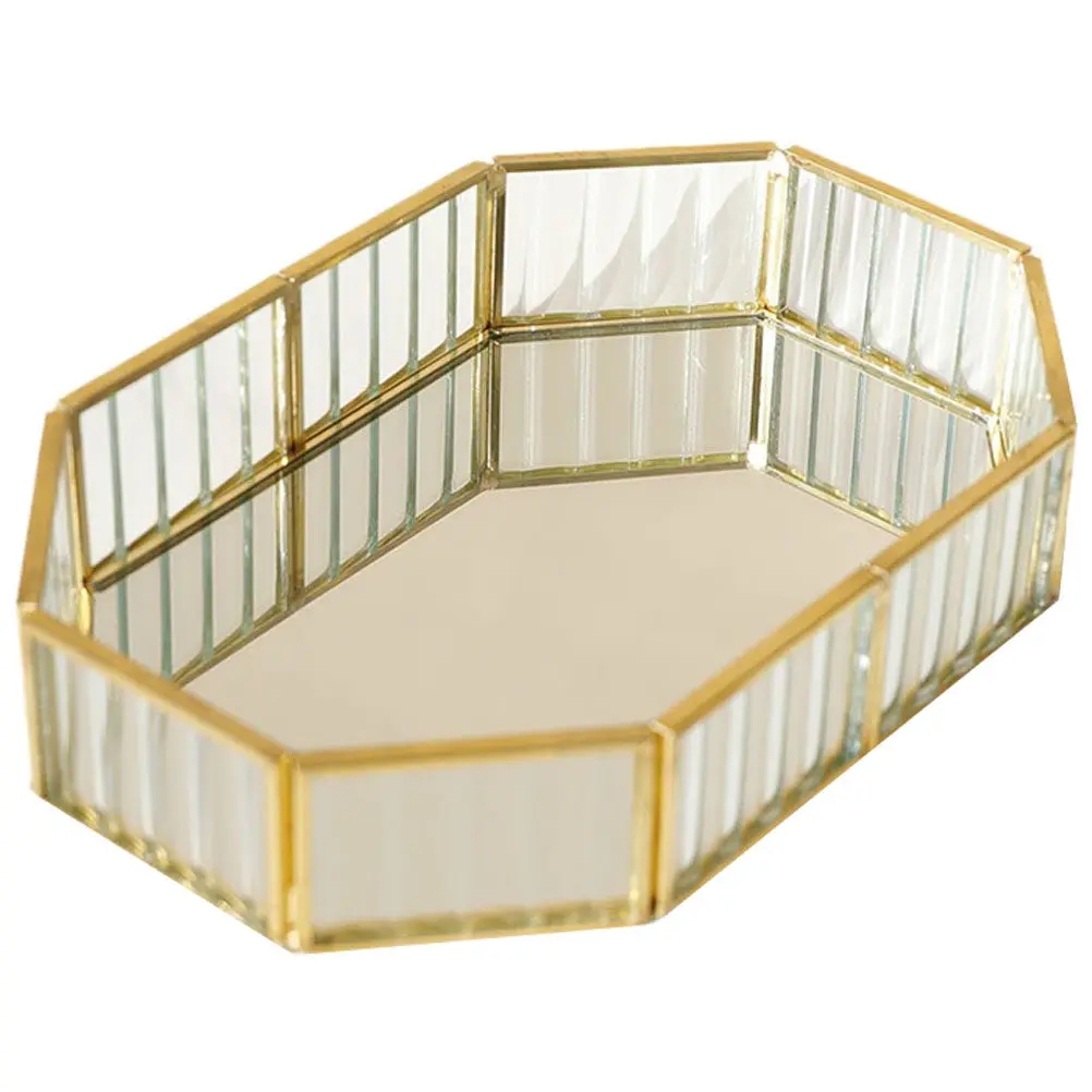 Jewelry Tray Storage Decorative Vanity Tray Elegant Ring Necklace Holder Dressing Table Organizer Perfume Makeup Trinket Dish