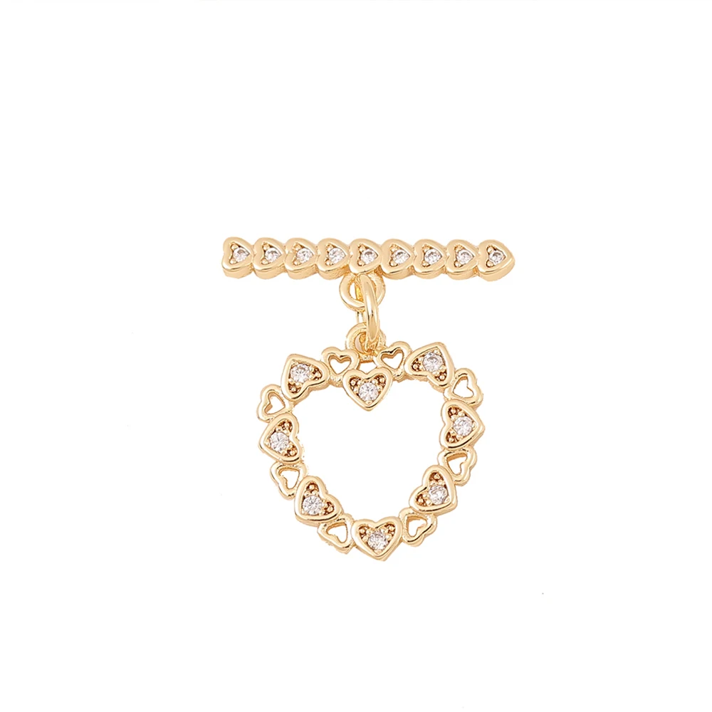 

Factory Wholesale Brass Plated Gold Heart Connectors For Necklace And Bracelet Clasp Diy Jewelry Making Supplies Accessories