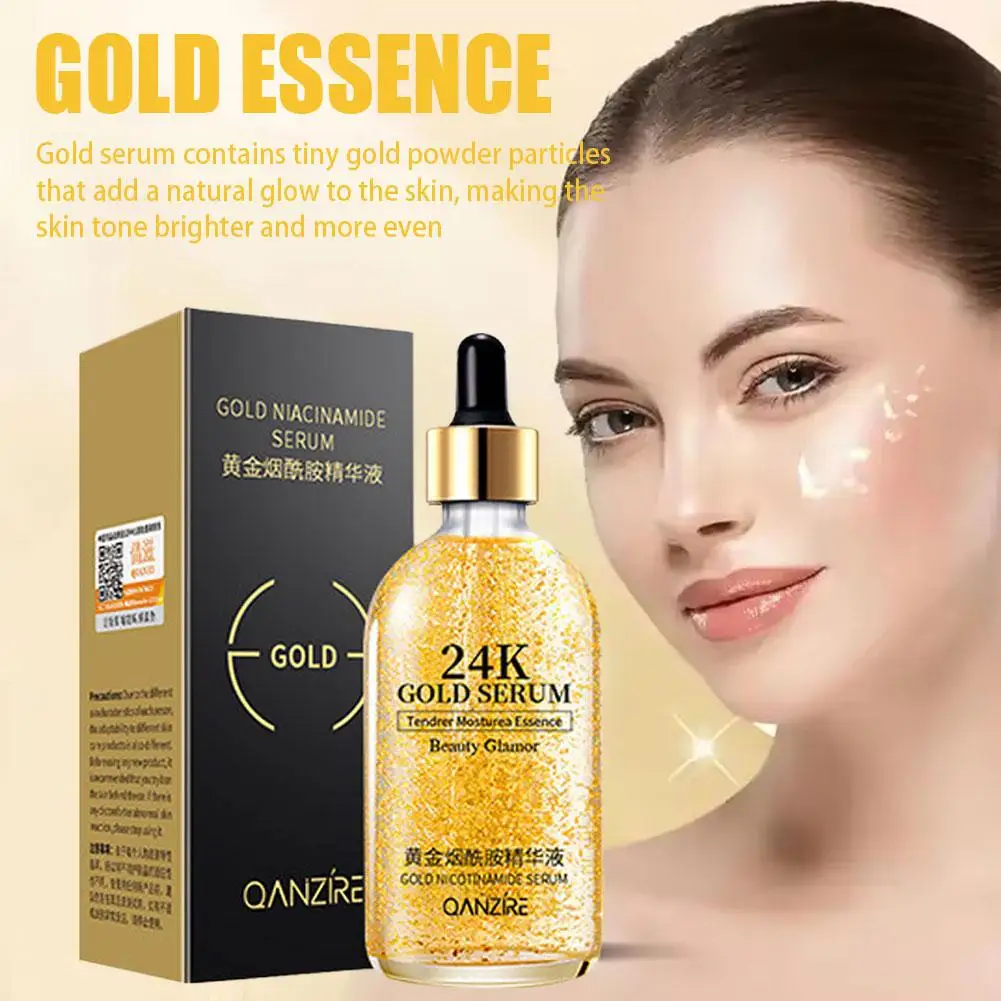 30ml 24K Gold Face Serum Skin Tone Hyaluronic Acid Moisturizing Essence Gold Skin Serum Water Cream