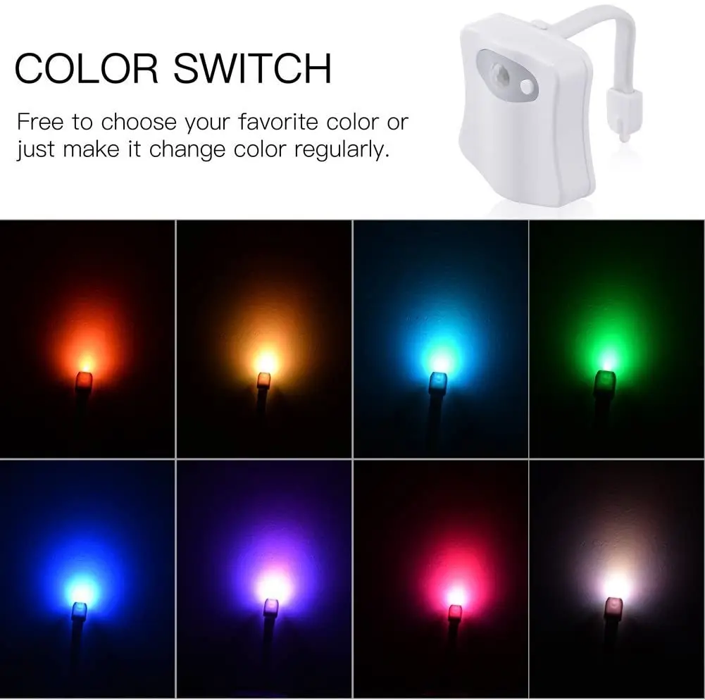 ZK30 Smart PIR Motion Sensor Toilet Seat Night Light Waterproof 8 Colors Night Lamp Toilet Bowl LED Luminaria Lamp Toilet Ligh