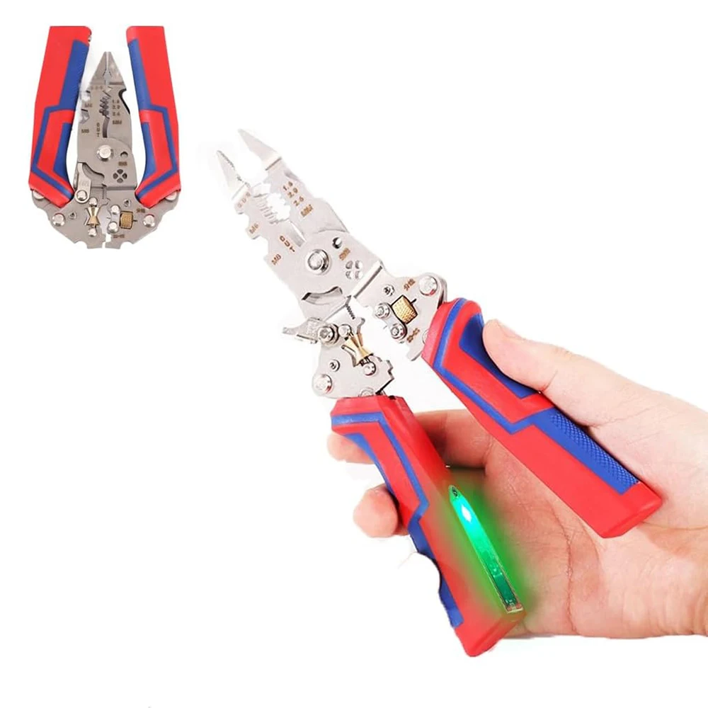 

НОВЫЙ многофункциональный инструмент для зачистки проводов 13-в-1, электрики, тестирование напряжения, ножницы для резки кабеля, обжимные клещи