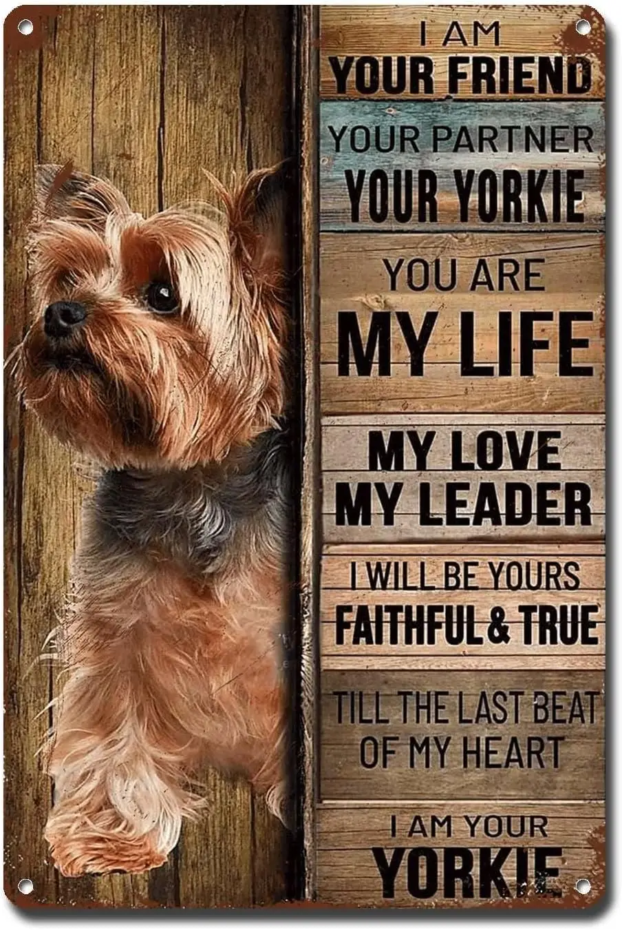 Metal Sign Tin Sign Vintage Wall Art I Am Your Friend Gift for Yorkie Lovers Vintage Wall Art Prints Home Deccor Store Home Deco