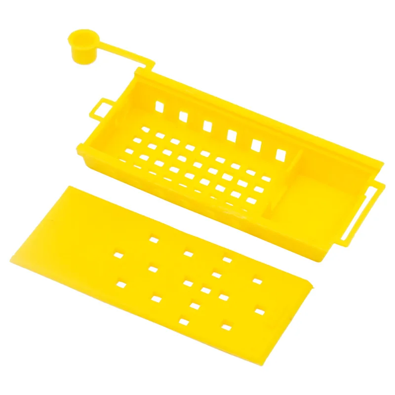 10 Pcs Yellow Plastic King Prisoner Queen Bee Cage Apiculture Device, Bees Rearing Queen Isolation Beekeeping Transport Cages