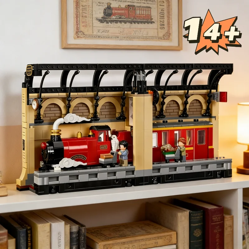 Ensemble de blocs de construction du train express Hogwarts, 832 pièces, jouets pour enfants, garçons, adultes, cadeau d'anniversaire, décoration d'étagère à livres, 76450