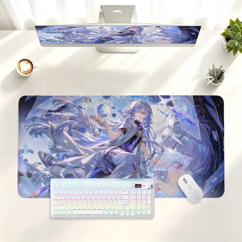 Mornye Wuthering Waves Cute Mouse Pad Large Non-slip Lockedge Desktop Computer Desk Mat Keyboard MousePad Office Gamer Student
