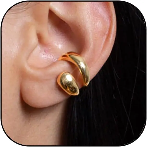 

Ear Cuffs Non Piercing 14k Gold Chunky Ear Cuff Earrings for Women Silver Non Tarnish Clip on
