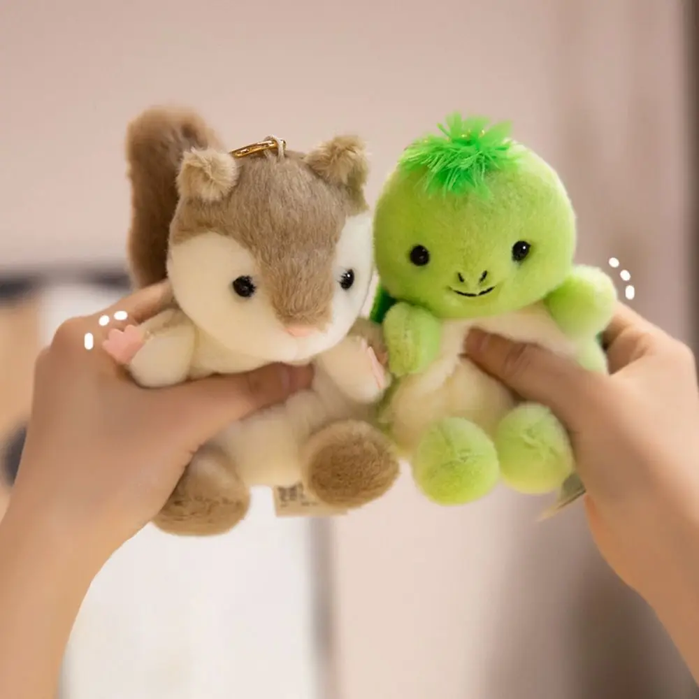 

Couple Toys Cute Pet Series Mini Panda Doll Keychain Bag Pendant Fawn Turtle Pendant Rabbit 13cm Horse Keyring