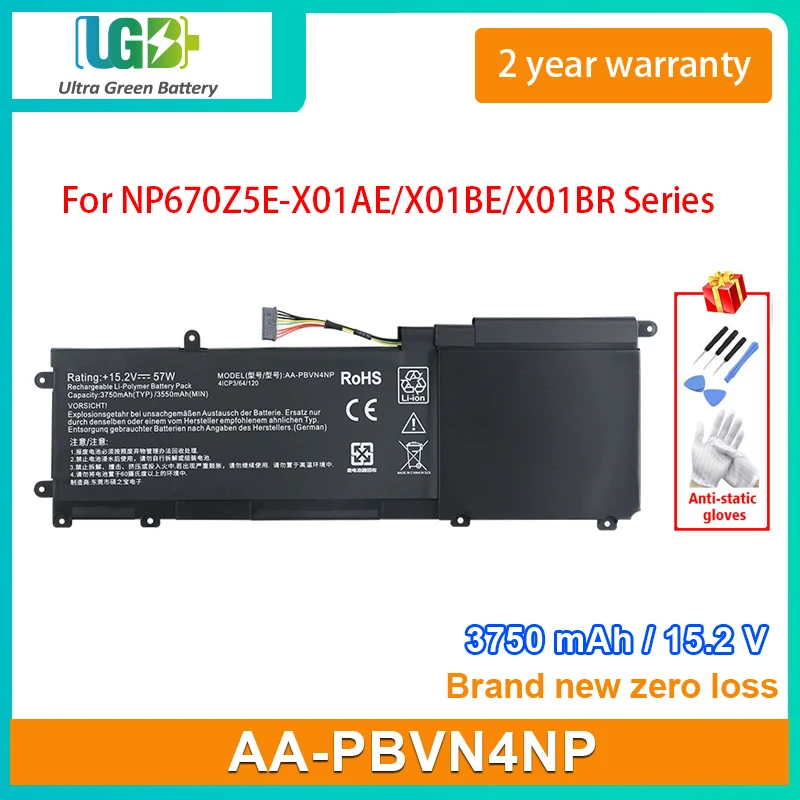 

UGB New AA-PBVN4NP Laptop Battery For Samsung ATIV Book 6 15.6" NP670Z5E NP670Z5E-X01AE NP670Z5E-X01AU NP670Z5E-XD2 3750mAh