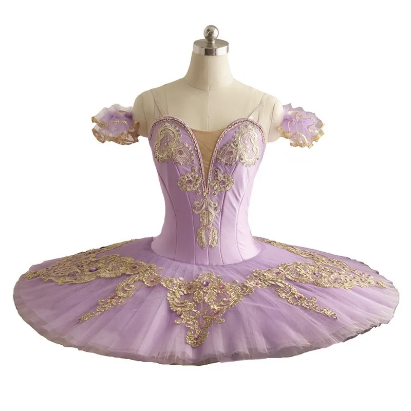 Kids Girls Custom Size Ballet Performance Competition Wear Light Purple Professional Tutu