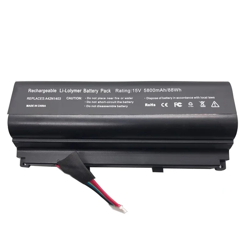 LMDTK New A42N1403 Laptop Battery FOR ASUS ROG G751JT G751JY GFX71JY G751 4ICR19/66-2 0B110-00340000 A42LM9H A42LM93 15V 88WH