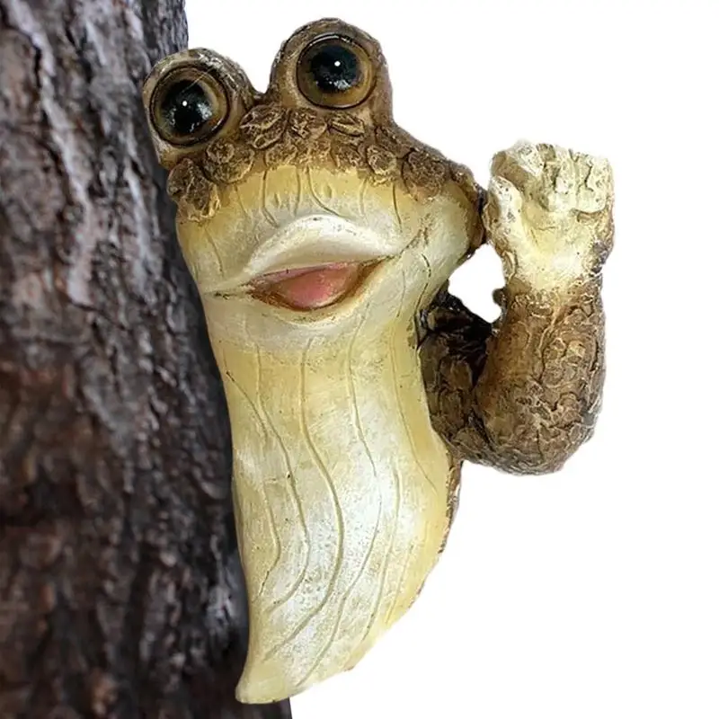 

Frog Garden Statues For Outside Resin Statue Garden Decor Outdoor Tree Decor Peeking Frog Sculpture Resin Figurine Ornament For