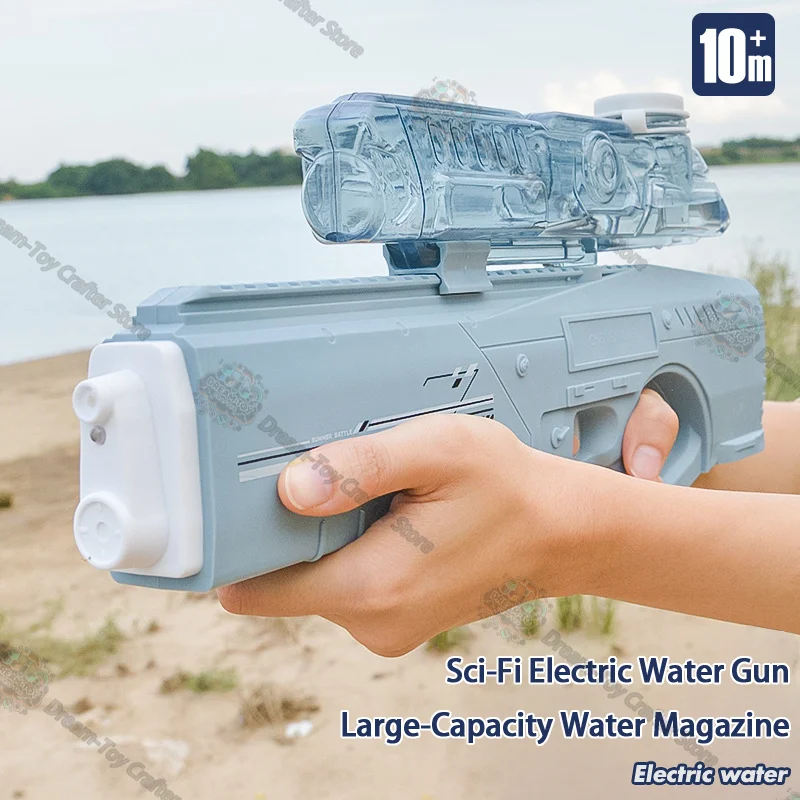 Electric Water Gun Toy for Kids Large Capacity Long Range Soaker Blaster Beach Outdoor Splash Shooting Summer Play Sprayer Gun