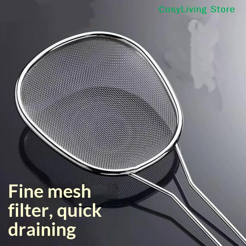 [CL]304 Stainless Steel Mesh Strainer Spoon Fine Wire Mesh Food Colander Long Handle Sieve Cooking Utensils Strainer[CL]