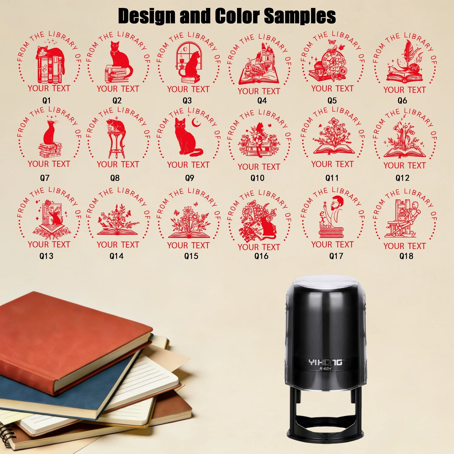 

Custom 5-Color Self-inking Teacher Library Stamps Student Grading Aids Back To School Teacher Day Gift Supplies