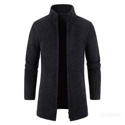 Men Long Cardigans Sweatercoats Winter Warm Sweaters New Male Thicker Slim Cardigans High Quality Men Casual Winter Jackets 3XL