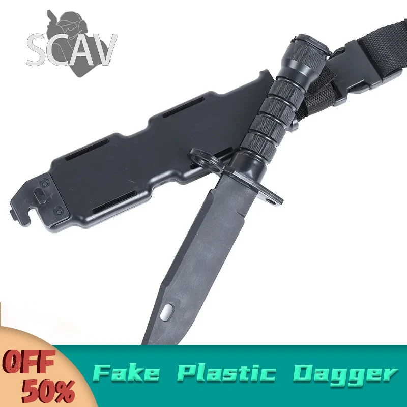 Rubber Knife Training with Sheath, Fake plastic dagger, Flexible and Soft Fixed Blade Suitable for props, Halloween martial arts