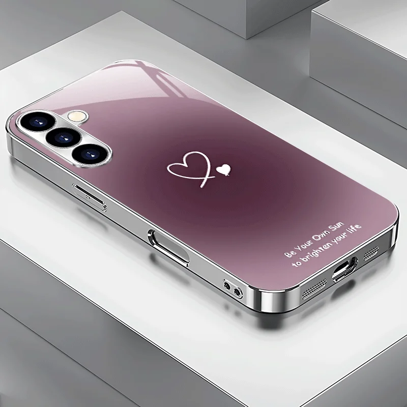 

Minimalist Lucky Purple Electroplated Silver Phone Case for Samsung Galaxy S26/S25/S24/S23/S22/S21/S20/Note