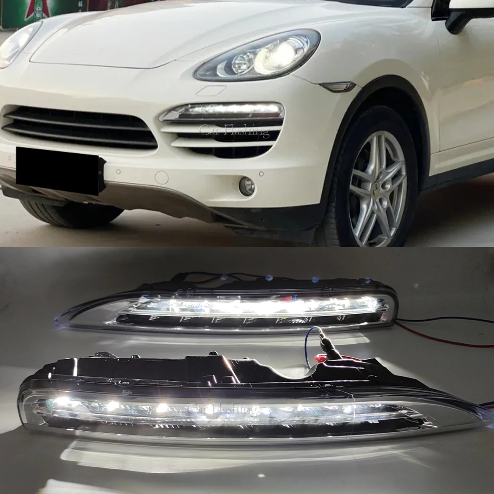 For Porsche Cayenne 2011 2012 2013 2014 Front Bumper Daytime Running Light Day Light LED DRL Driving FogLamp turn signal lamp