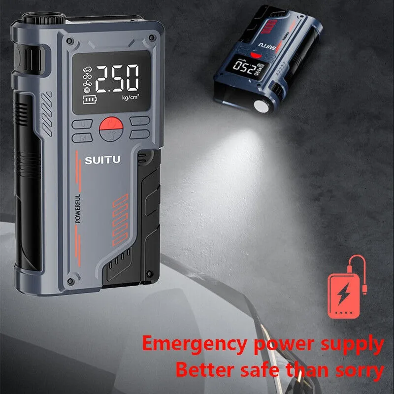 4 in 1 Car Jump Starter Air Pump 150PSI Air Compressor 20000mAh Peak Current 1000A Starter Device Digital Tire Inflat