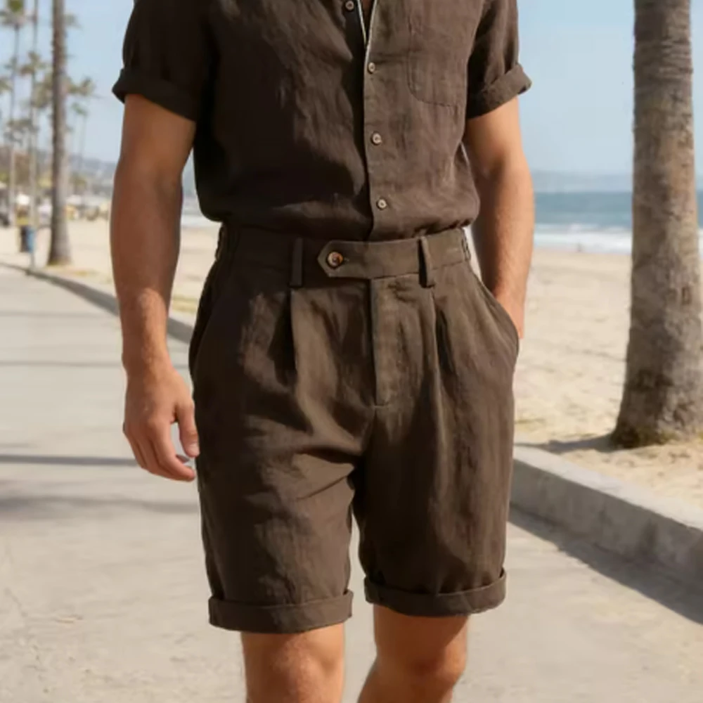 Summer New Style Business Casual Cotton Short Pants - Old Money Style Stretch Waist Men's Five-Pair Pants - ST0020