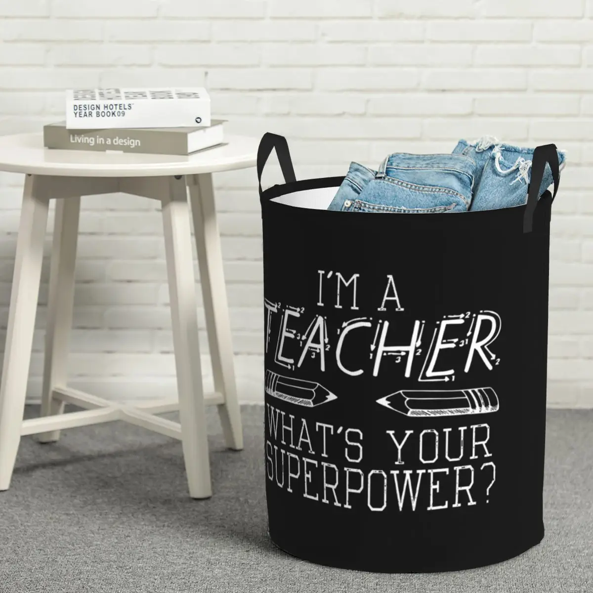 

Сборник белья «Я учитель, что ваш суперсила», складная корзина для белья, большая корзина для хранения детской стирки, домашний органайзер