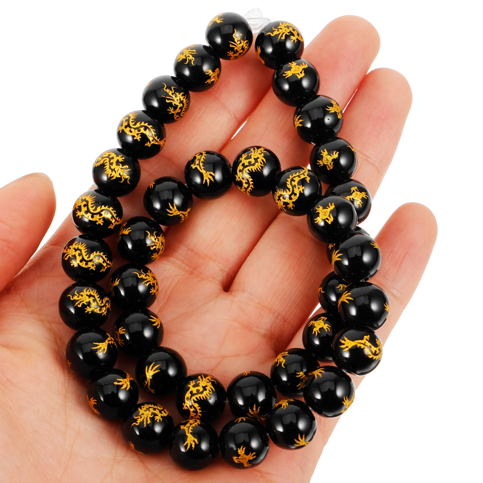 

38Pcs Dragon Beads Agate Material Sturdy Durable for Bracelets Hair Ropes Crafting Beads Dragon Bead DIY Delicate Small Bead