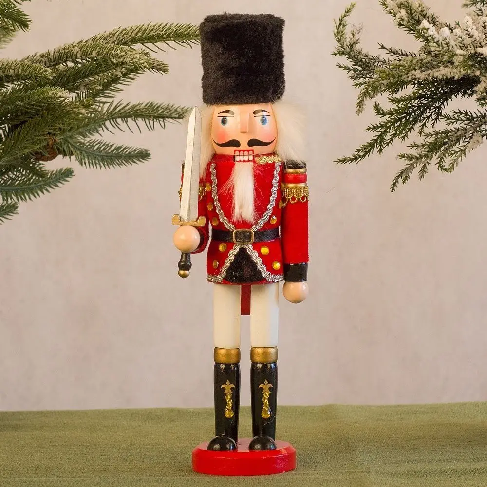 Buon Natale Schiaccianoci natalizi vintage dipinto re soldato bambola artigianale 30 cm figurine artigianali arredamento per ufficio