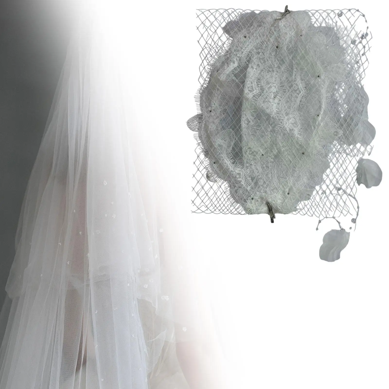 

Bride Veil Vintage Party Decor Women Headpiece Headdress Headband for Celebrations Photo Props Cosplay Role Playing Fancy Dress