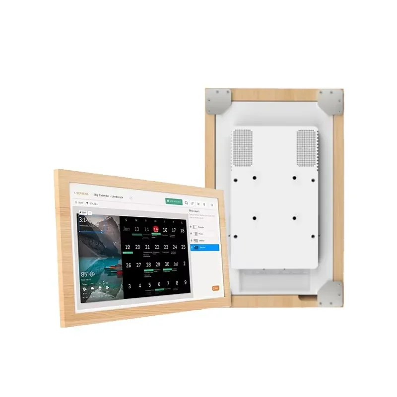 21.5inch Android Touch Screen Solid Wood Digital Photo Frame Signage Electronic Picture Album Wi-Fi Clock MP3 MP4 Video