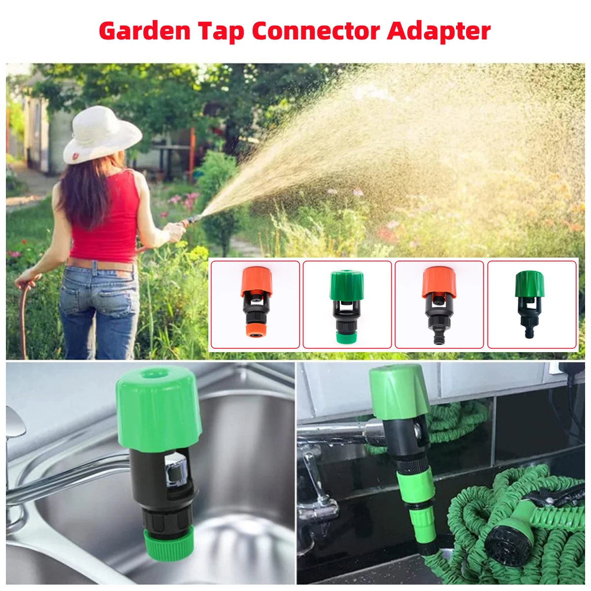 

Universal Basin Faucet Connectors Garden Hose Quick Joint Universal Irrigation Watering Cleaning Faucet 16mm Nipple Adapter 2Pcs
