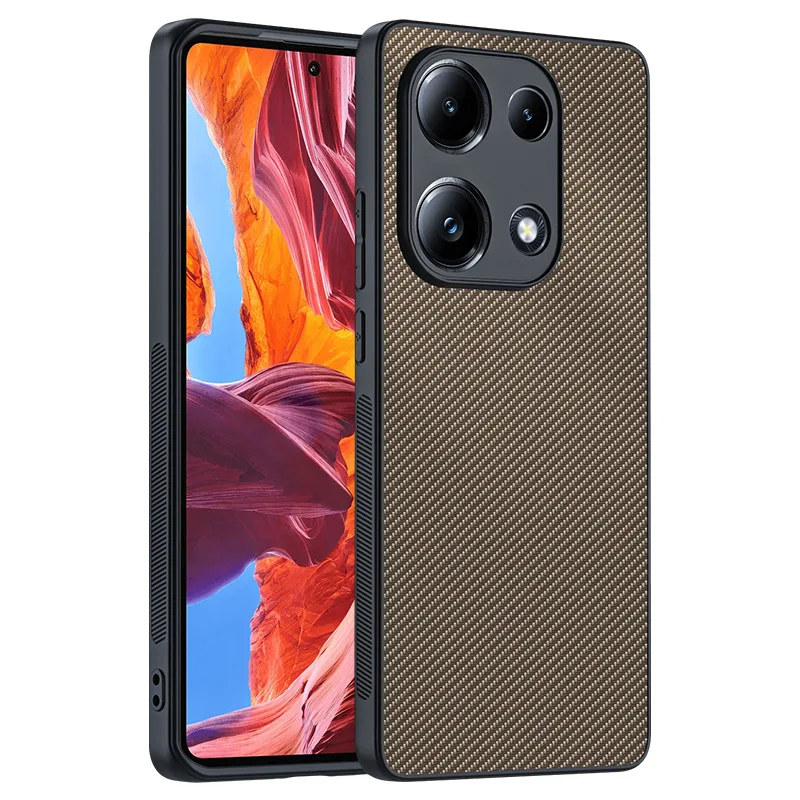 Fashion Carbon Fiber Case For Xiaomi Redmi Note 13 Pro 4G Cover Anti-knock Luxury Cases For Xiaomi POCO M6 Pro 4G