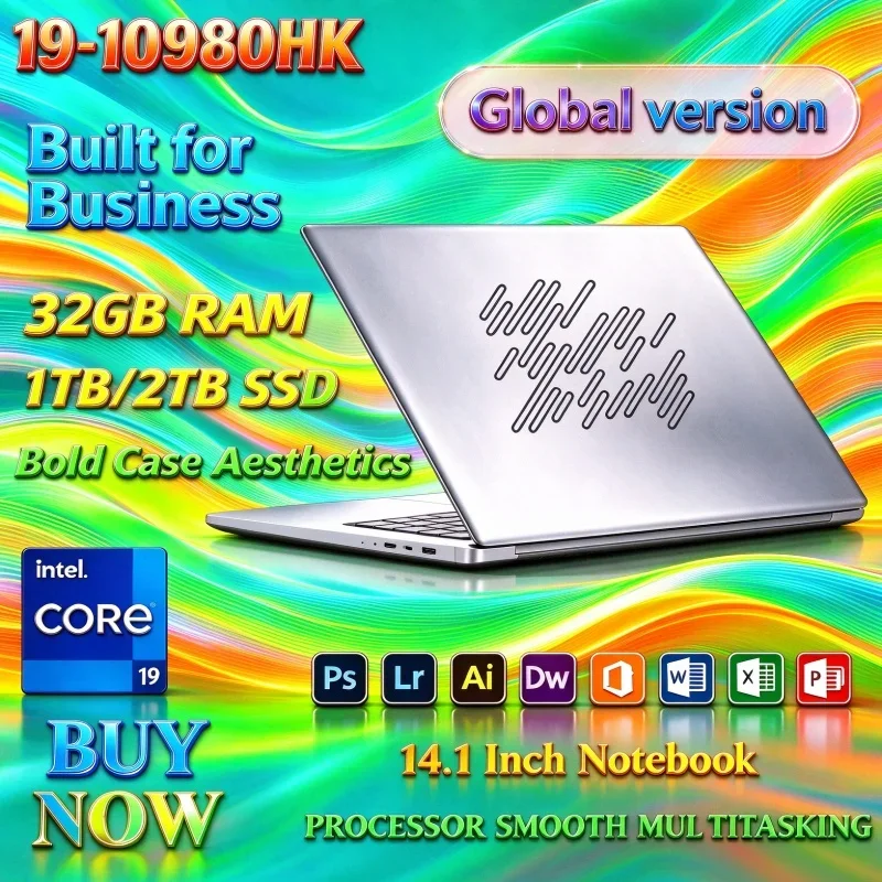 Intel Core I9 10980HK Quick Laptop 14.1" 32GB RAM 2TB SSD Gaming PC Office Study Computer PC Windows 11 1920x1080 HD