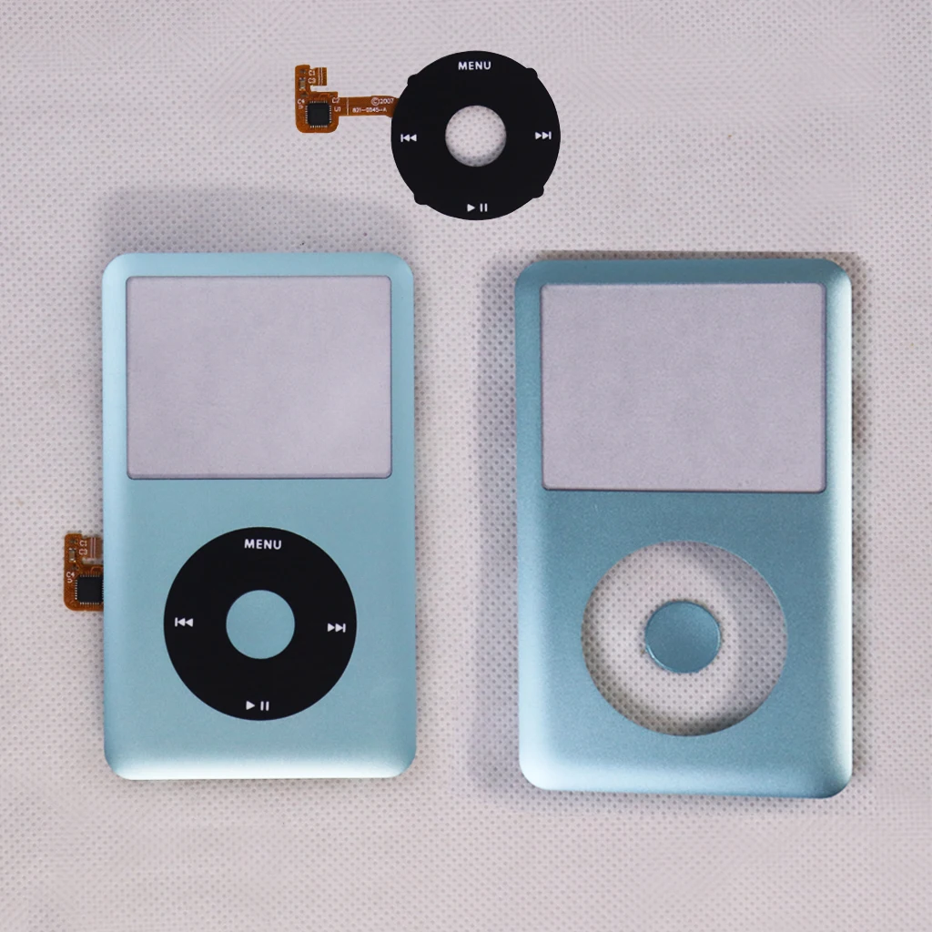 

Светло-голубой чехол для iPod Classic 6th 6.5th 7.5th 7.5th Gen 80GB 120GB 160GB Передняя крышка со стеклянной кнопкой и Clickwheel