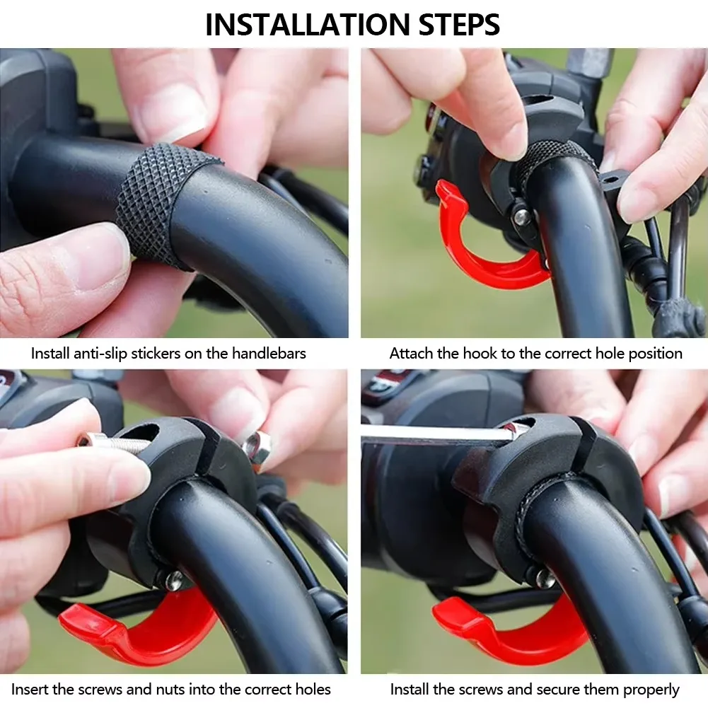 Gancho Colgante para Bicicletas Reemplazable, Multifuncional, de ABS/Aluminio, para Colgar Cascos en Motocicletas