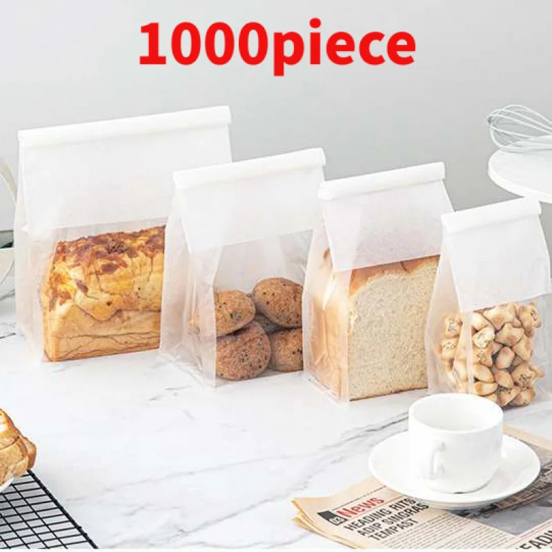 10 00piece.Custom.Greaseproof Custom Through Window Brown White Kraft Paper Bag With Tin Tie Food Packaging