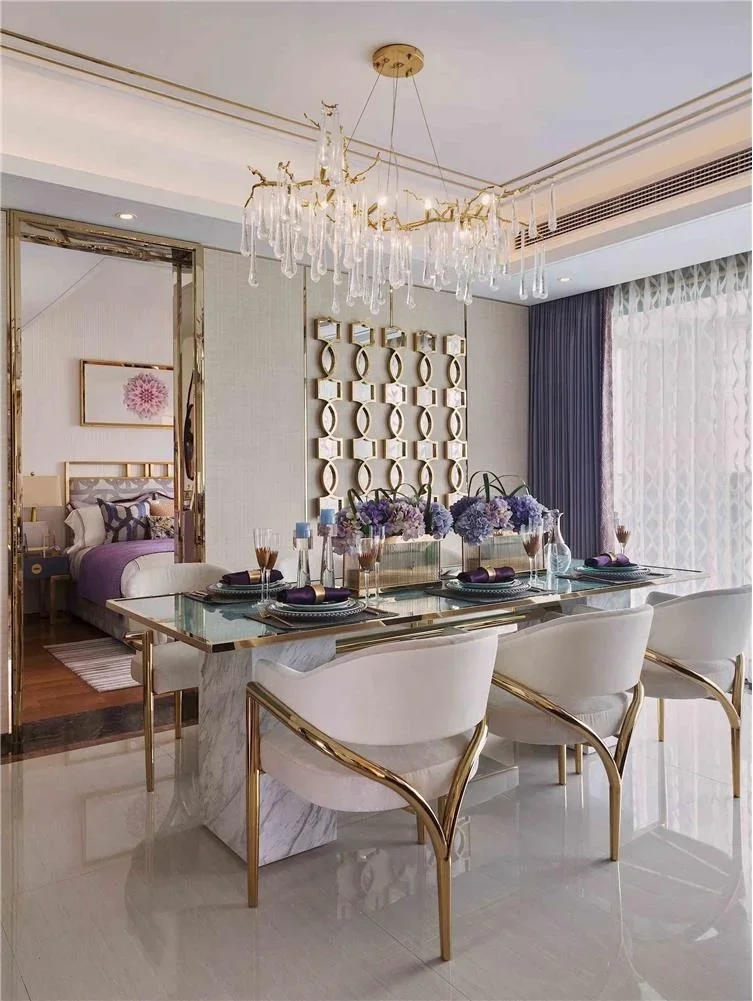 -Light Luxury Stainless Steel Velvet Dining Chair Dining Room  Gold Metal Legs Leisure Chair Modern Soft Armchair in Living Room view 5