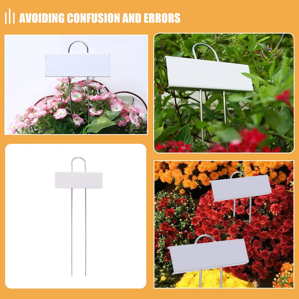6 قطعة ملصقات نباتية معدنية طويلة مقاومة للماء للاستخدام في الحديقة الخارجية تحديد النباتات الدفيئة للكتابة مقاومة للصدأ على شكل حرف T #3