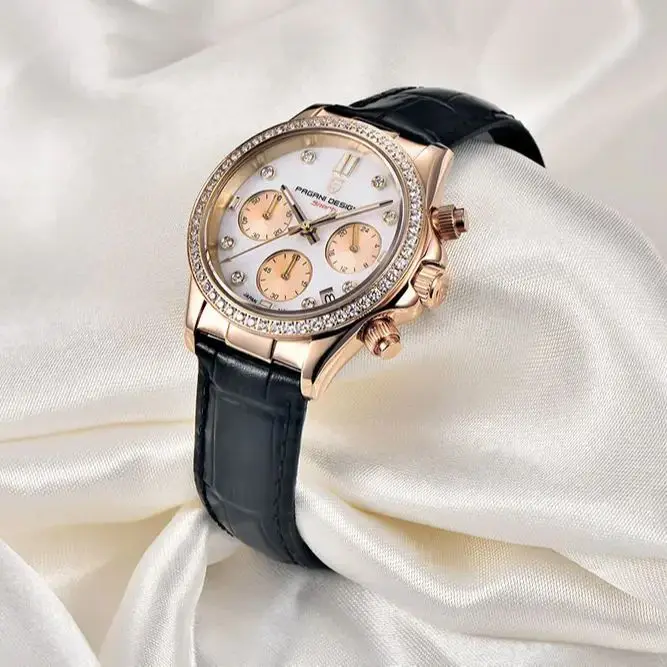 2024 New PAGANI DESIGN 36MM Fashion Multifunctional Women Quartz Watch Luxury Sapphire Glass Chronograph Japan VD55 Watch Women