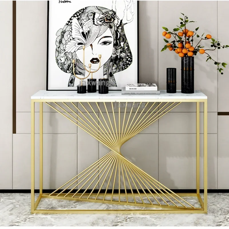 

Light Luxury Marble Console - Nordic Iron Design for Living Room