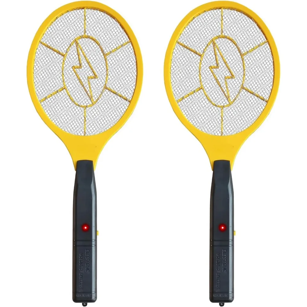 

Двойная электрическая мухобойка-ракетка на батарейках для уничтожения комаров и насекомых в помещении и на улице