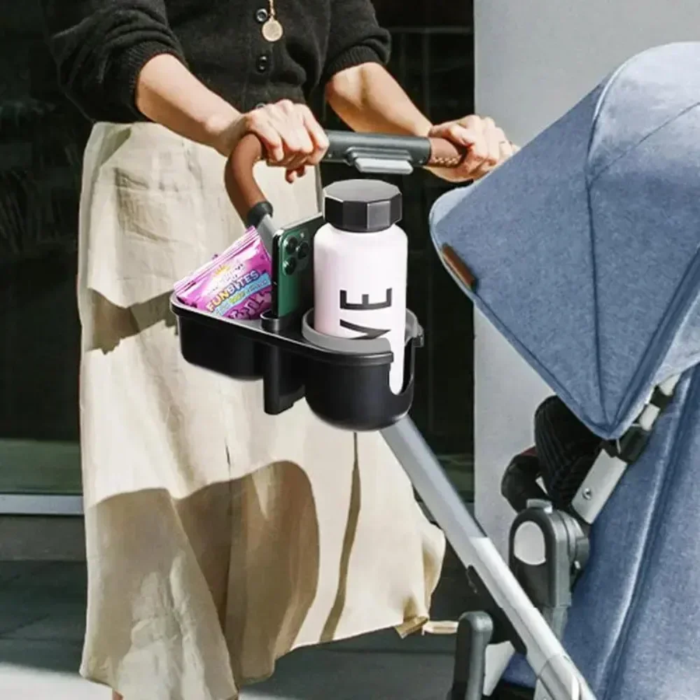 Baby Stroller Cup Holder 3-in-1 Bottle Holder Mobile Phone Holders Snack Holder Universal Walking Stroller Cup Shelf Accessories