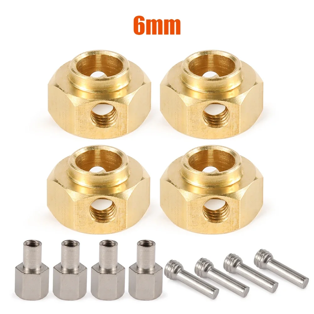 6mm-12mm Widened Hexagonal Adapter Brass Counterweight Extended Connector for 1/10 RC Crawler Car Axial SCX10 TRX4