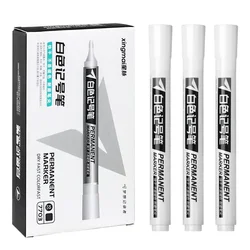 1/3Pcs For Metal White Marker Pen Permanent Oily Waterproof Plastic Gel Pen Writing Drawing Graffiti Pen Stationery Notebook