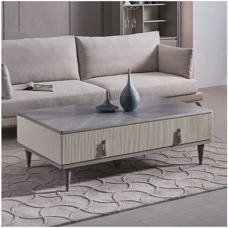 

Customizable American light luxury solid wood TV cabinet coffee table combination