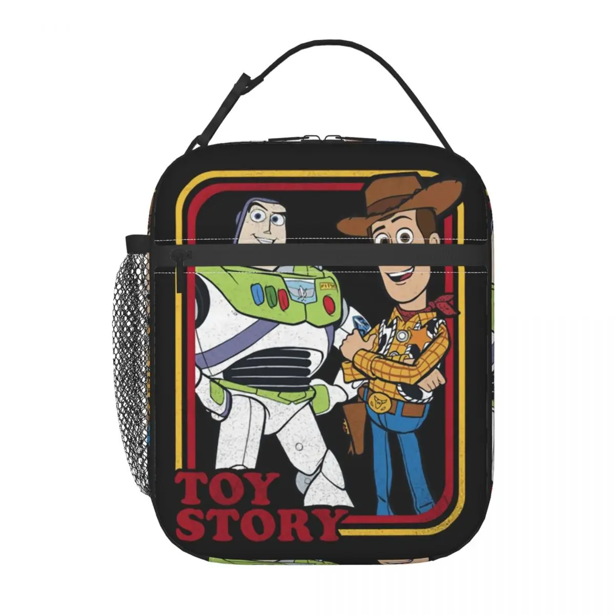 Custom Toy Story Buzz Lightyear Woody Thermal Insulated Lunch Bag Women Portable Lunch Tote for School Storage Food Box