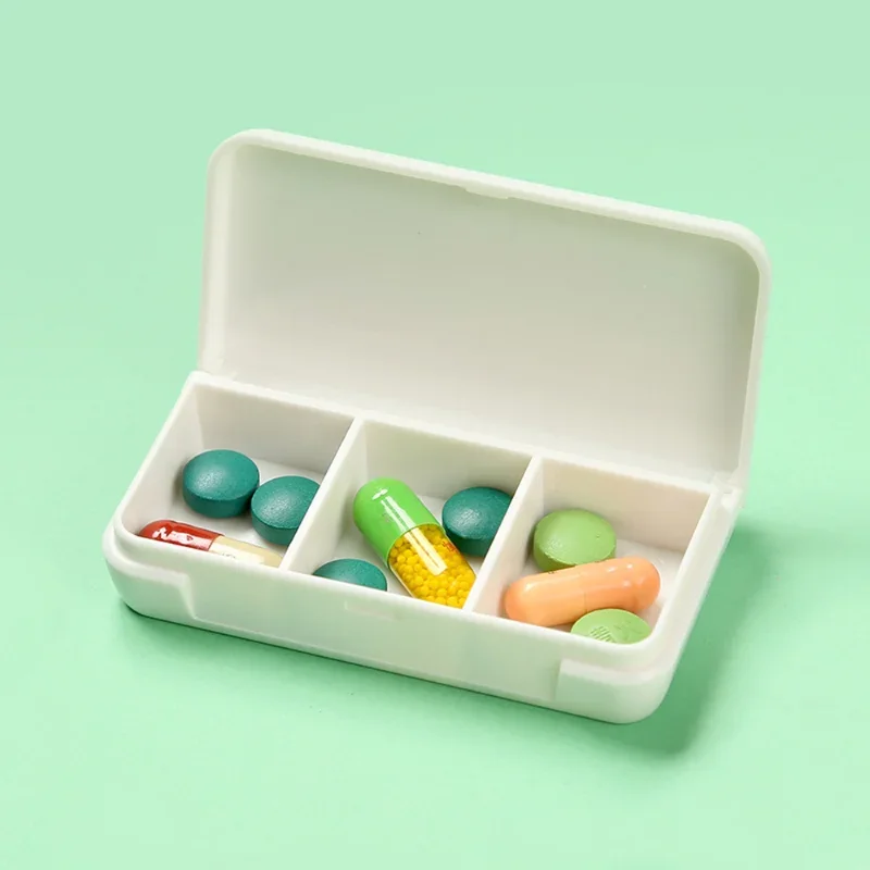 Portable Mini Pill Box 3-Grids Pillbox Dispenser Container Health Care Medicine Box Carry-on Storage Case