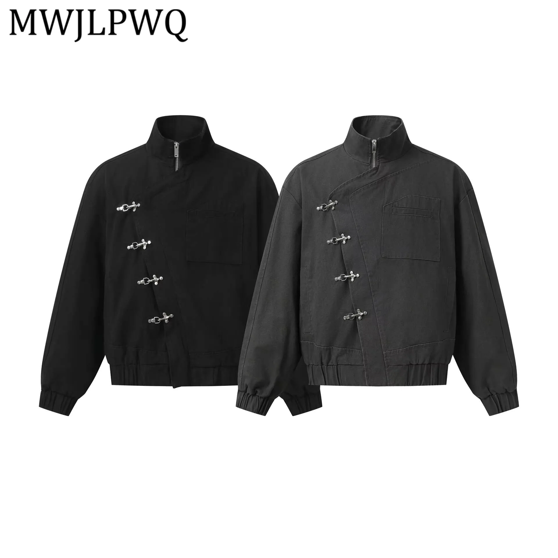 

MWJLPWQ Modish 2026 Spring New American Jacket Male Stand Collar Single Button Design Fashion High Street Personality Coat 21456