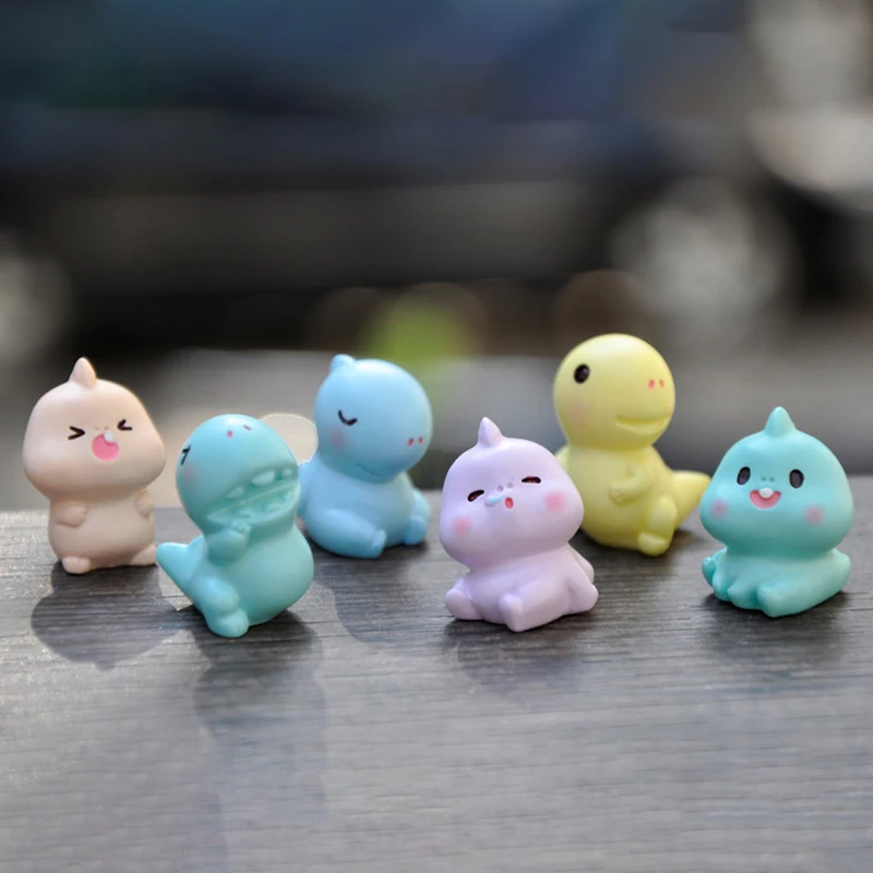 10Pcs/set New Creative Cartoon Mini Dinosaur Model Funny Cute Animal Doll Micro Landscape DIY Desktop Decorations Ornaments Gift