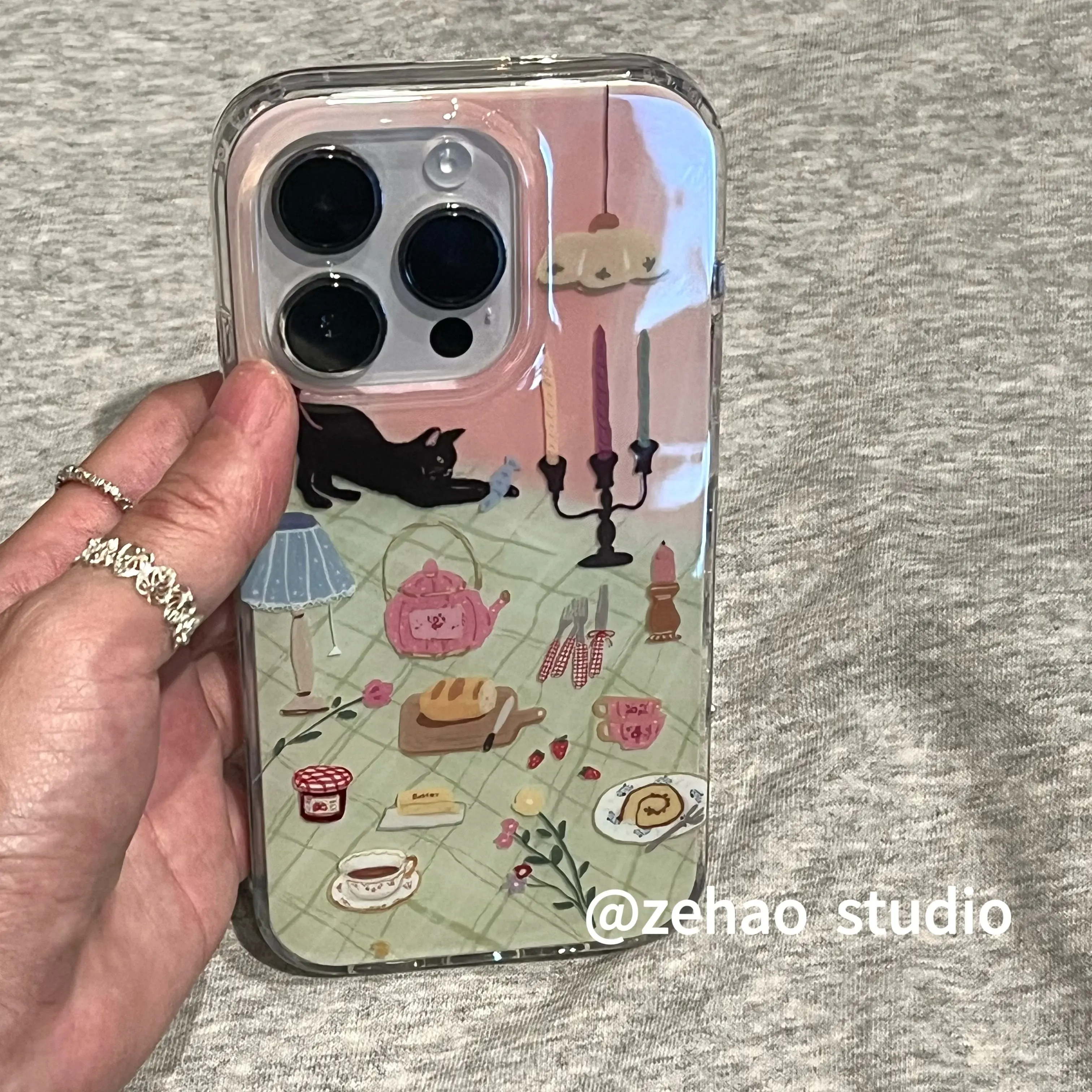 Creative Korean Kitten's Home Print Phone Case for IPhone 11 12 13 14 15 16 17 Pro Max 17 Air 16 Plus Dustproof Y2k Back Cover